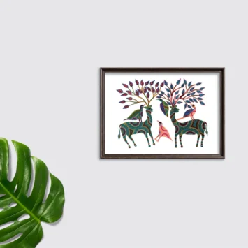 Buy authentic Bhil art deer paintings from Adivasi Trove