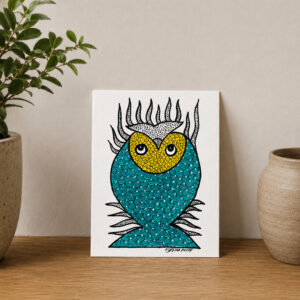 Handmade Tribal Owl Painting | Colorful Folk Art Canvas